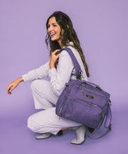Сумка рюкзак для мамы на коляску фиолетовая на маме B.F.F. Grape Crush
