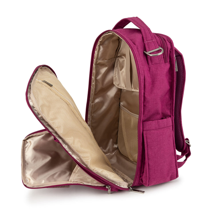 Рюкзак для мамы на коляску школьный малиновый внутри Be Right Back Raspberry Jam