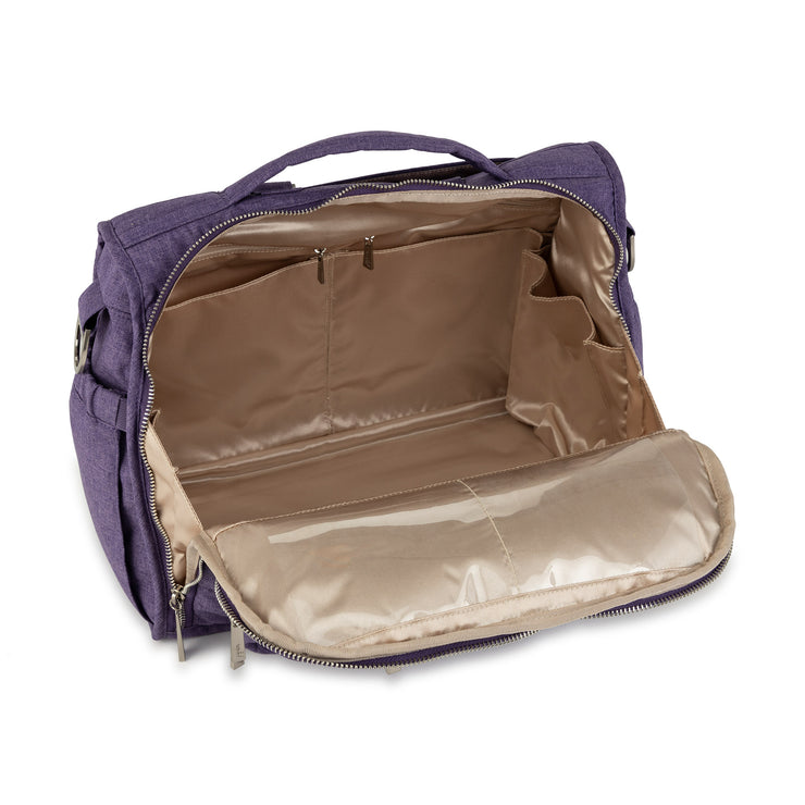 Сумка рюкзак для мамы на коляску фиолетовая внутри B.F.F. Grape Crush