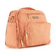 Сумка рюкзак для мамы на коляску персиковая сбоку B.F.F. Just Peachy