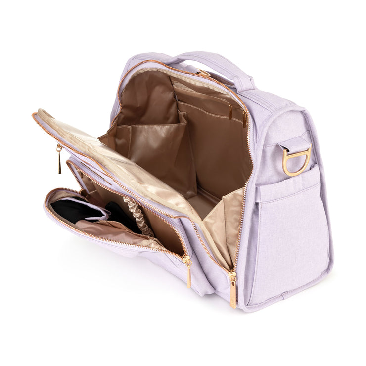 Сумка рюкзак для мамы на коляску лиловая подкладка B.F.F. Lilac