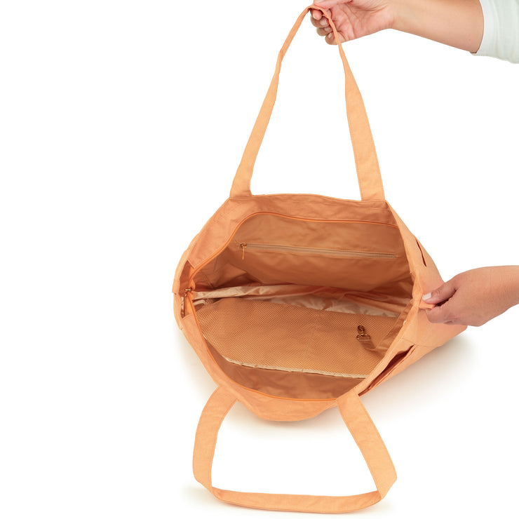 Текстильная сумка для мамы тоут на коляску персиковая подкладка Super Be Just Peachy
