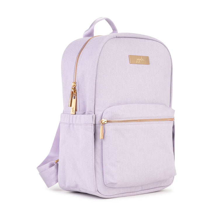 Рюкзак для мамы и ребенка лиловый сиреневый сбоку Midi Lilac
