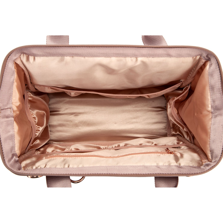 Сумка рюкзак для мамы розовая на коляску внутри Dr. B.F.F. Warm Sand