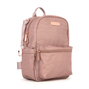Рюкзак для мамы розово-бежевый сбоку Midi Deluxe Warm Sand