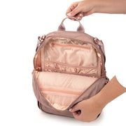 Рюкзак для мамы розово-бежевый подкладка Midi Deluxe Warm Sand