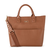 Кожаная сумка для мамы с клатчем коричневая Whitney Carson Spice