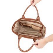 Вместительная сумка для мамы с клатчем коричневая Whitney Carson Spice