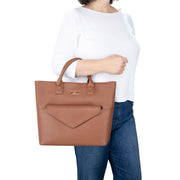 Кожаная сумка с клатчем коричневая Whitney Carson Spice