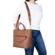 Кожаная сумка для мамы через плечо коричневая Whitney Carson Spice
