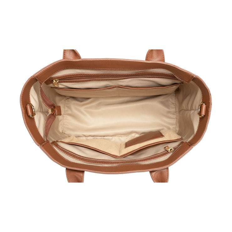Удобная сумка для мамы с клатчем коричневая Whitney Carson Spice