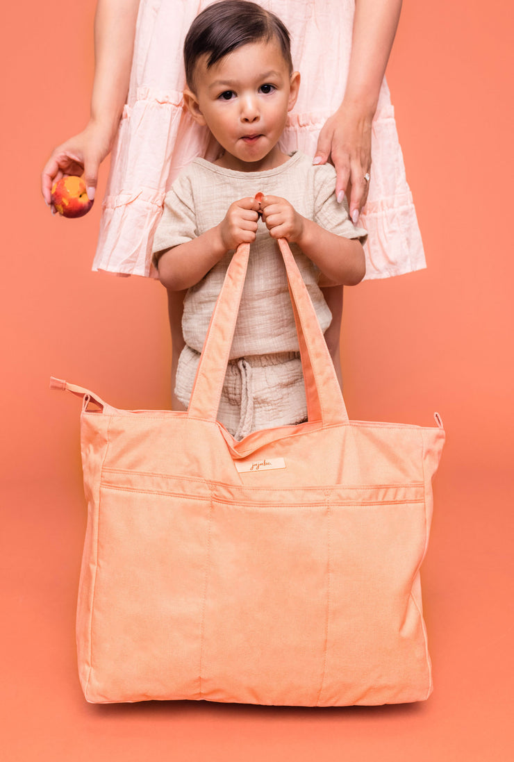 Текстильная сумка для мамы тоут на коляску персиковая Super Be